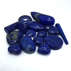 18 Pcs Top Quality Lapis Lazuli Mix Shapes, Lapis Cabochons, Lapis Donuts, Lapis Heart, Lapis Crystals 100 Grams