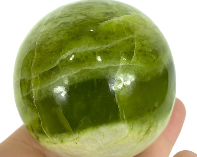 580g Beautiful Yellow Serpentine Sphere, Serpentine Sphere, Yellow Serpentine, Serpentine Ball, Serpentine, Serpentine Crystal Sphere