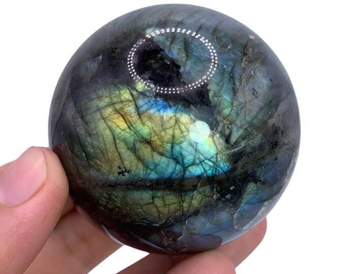 260g Natural Beautiful Blue Labradorite Ball, Labradorite Sphere, Blue Labradorite Sphere, Labradorite Crystal Sphere, Healing Crystal