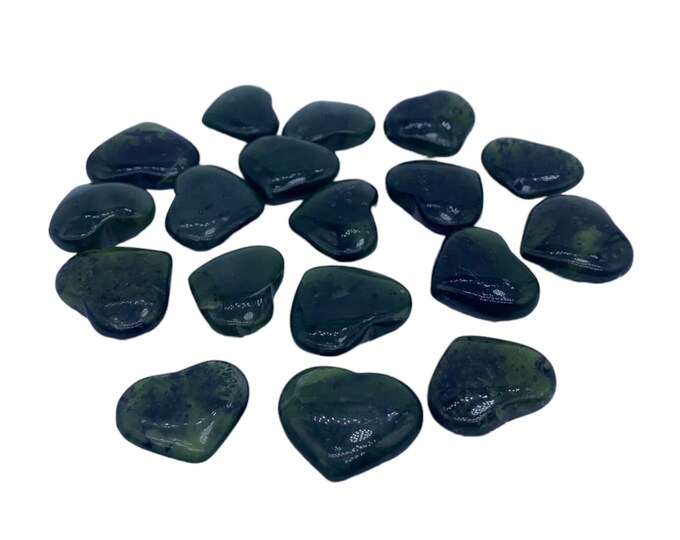 Amazing Quality Green Color Serpentine Hearts, Serpentine Stone, Serpentine Hearts, Serpentine Heart Crystals 97 Grams