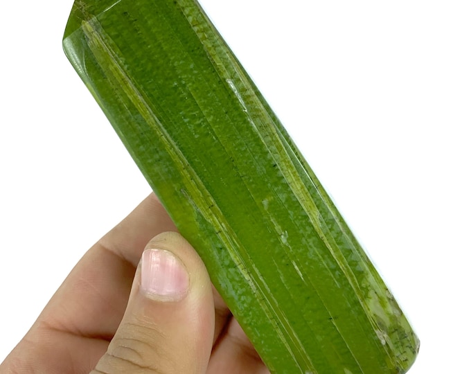 Beautiful Green Color Tremolite Tower,Obelisk, Tremolite Stone, Green Tremolite, Tower, Tremolite Obelisk, GreenTremolite Obelisk 305g