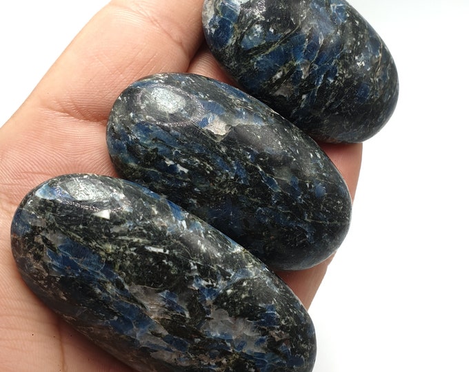 Great Quality Blue Color Apatite Palms, Massages, Palm, Apatite Massages, Blue Apatite Palms, Apatite Palms, Massages 3 Pcs