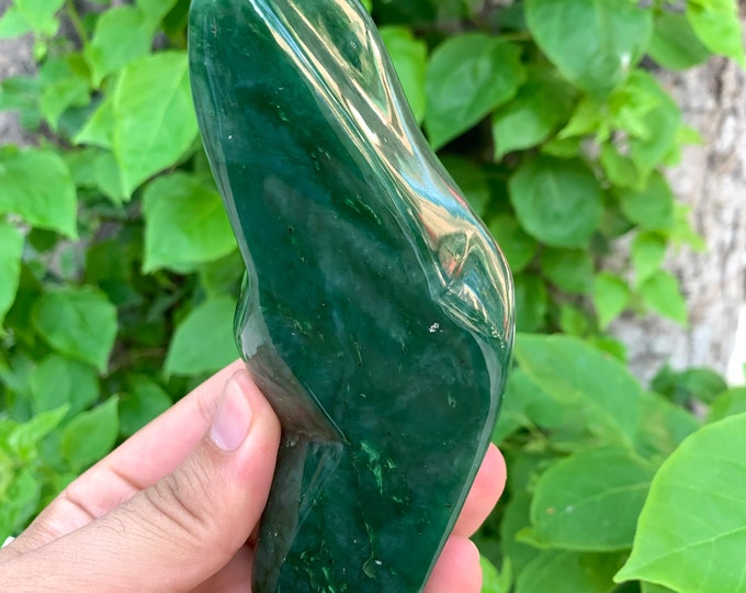 429g Beautiful Green Nephrite Jade Free Form, Nephrite Jade Stone, Nephrite Jade, Nephrite Free Form, Nephrite Jade Free Form, Nephrite Jade