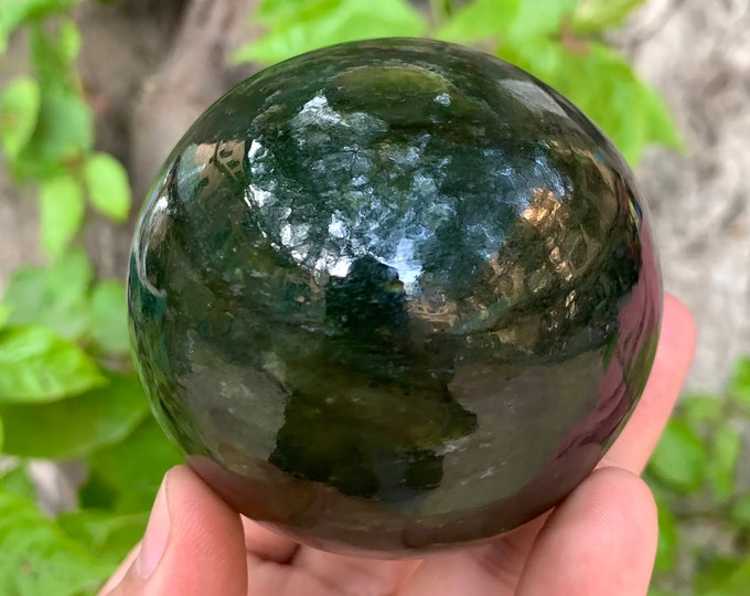 580g Nice Quality Lustrous Nephrite Jade Sphere/Ball, Nephrite Jade Sphere/Ball , Green Jade, Green Jade Sphere/Ball, Nephrite Jade