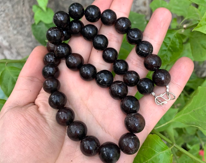 185g Beautiful Almandine Garnet Round Beads Strand, Garnet Beads Strand, Red Garnet Strand, Garnet Strand, Garnet Bead Strand, Garnet