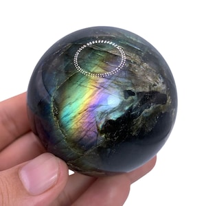 305g natural hermosa bola de labradorita azul, esfera de labradorita, esfera de labradorita azul, esfera de cristal de labradorita, cristal curativo