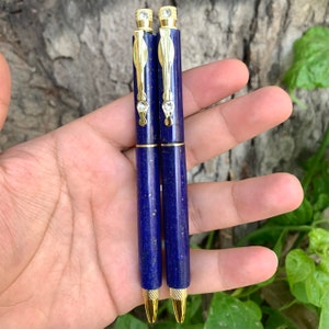 2 Pcs Beautiful Lapis Lazuli Pen, Lapis Pen, Lapis Lazuli Stone Pen, Blue Lapis Pen, Lapis Lazuli Blue Pen, Lapis Decoration Pen