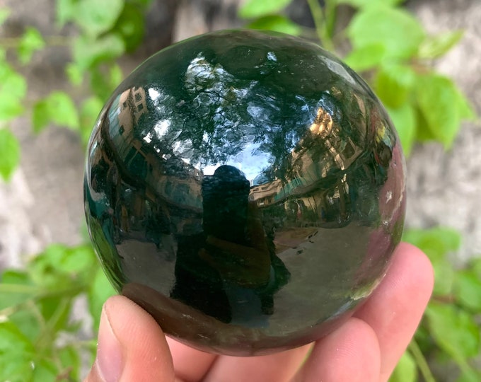 550g Nice Quality Lustrous Nephrite Jade Sphere/Ball, Nephrite Jade Sphere/Ball , Green Jade, Green Jade Sphere/Ball, Nephrite Jade