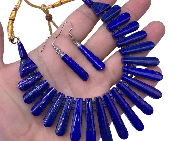AAA Quality Lapis Lazuli Necklace, Lapis Necklace, Lapis Lazuli Necklace, Lapis Blue Necklace, Lapis Lazuli, Lapis Necklace And Earrings