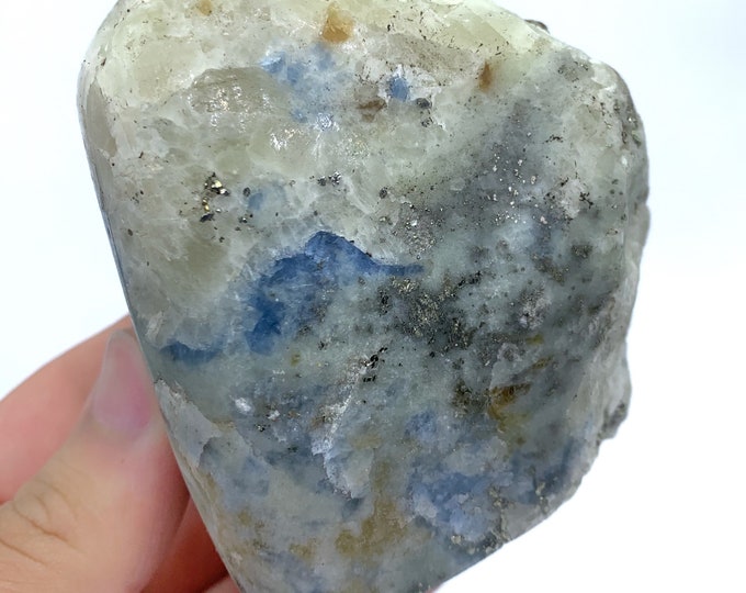 485g Beautiful UV Reactive Hackmanite Three Sides Polished Free Form, Hackmanite Stone, Hackmanite, Fluorescent Hackmanite, Hackmanite Stone