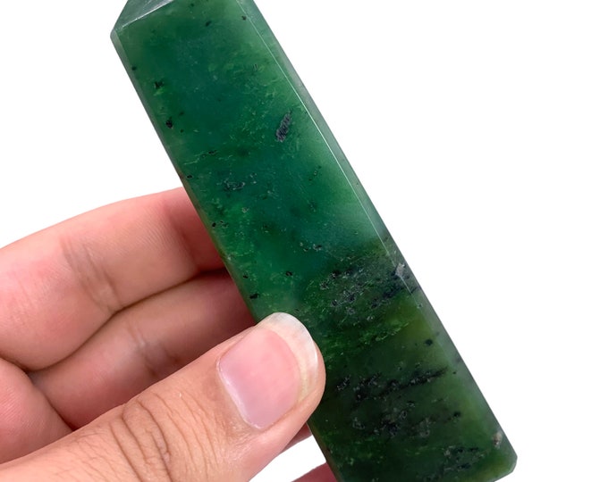 190g Beautiful Green Nephrite Jade, Nephrite Jade Tower, Jade Tower, Nephrite Tower, Nephrite Jade Obelisk, Jade Obelisk, Green Nephrite