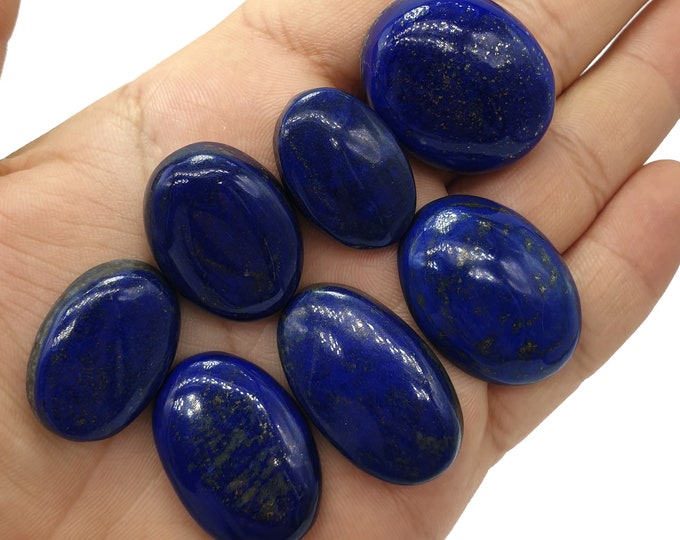 7 Pcs Amazing Quality Lapis Lazuli Cabochons, Lapis Lazuli Cabs, Lapis Blue Cabochons, Blue Lapis Cabochons, Lapis Oval Cabochons