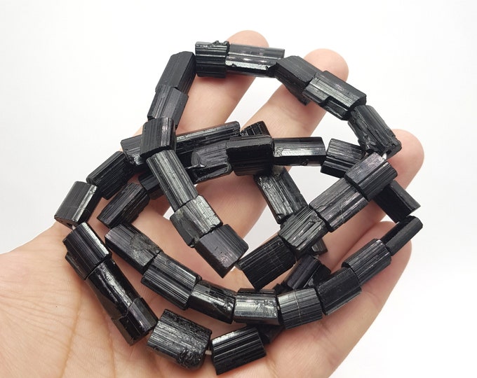 Lustrous Black Tourmaline Natural Crystals Bracelets, Black Tourmaline, Black Tourmaline Crystals Bracelets, Black Tourmaline Bracelets