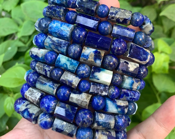 Best Quality Faceted Fluorescent Blue Afghanite Beads Bracelets, Fluorescent Afghanite Bracelets, Afghanite, Fluorescent Afghanite Bracelet
