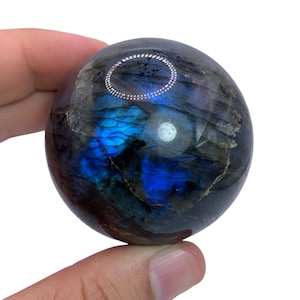 255g natural hermosa bola de labradorita azul, esfera de labradorita, esfera de labradorita azul, esfera de cristal de labradorita, cristal curativo
