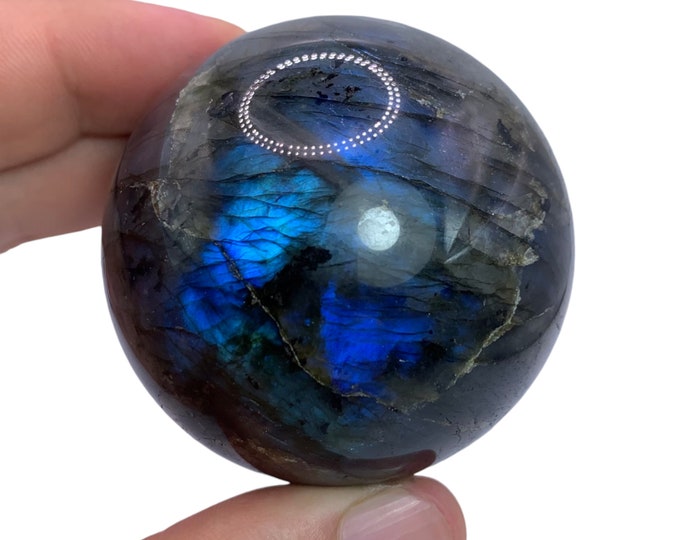 255g Natural Beautiful Blue Labradorite Ball, Labradorite Sphere, Blue Labradorite Sphere, Labradorite Crystal Sphere, Healing Crystal