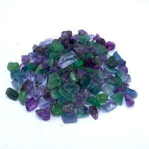 300g Great Quality Purple And Green Color Fluorite Tumbles , Purple Fluorite, Fluorite, Fluorite Crystals, Fluorite Tumbles Stone