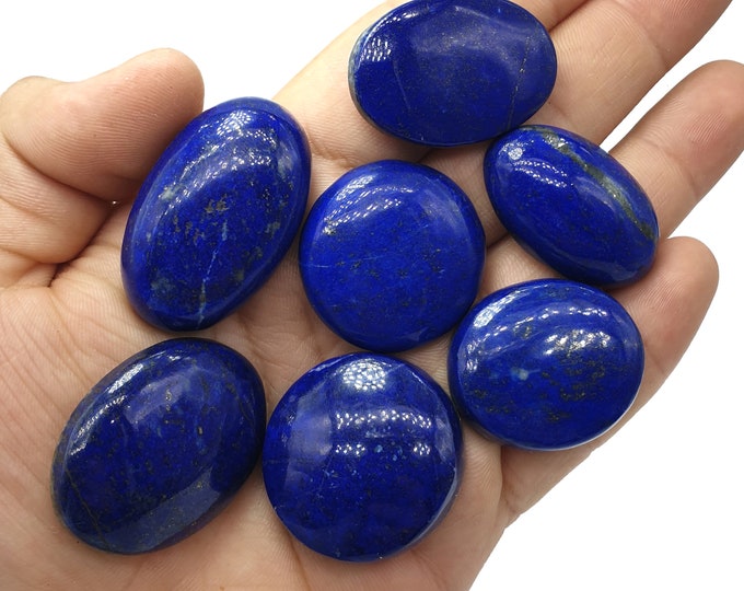 7 Pcs Super Quality Lapis Lazuli Cabochons, Lapis Lazuli Cabs, Lapis Blue Cabochons, Blue Lapis Cabochons, Lapis Cabochons 115 Grams