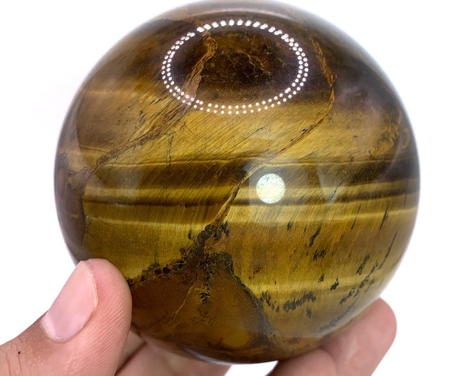 727g Beautiful Tiger's Eye Sphere, Tiger's Eye Ball, Tiger's Eye Sphere, Lustrous Tiger Eye, Tiger Eye, Tiger Eye Crystal Sphere, Tiger Eye
