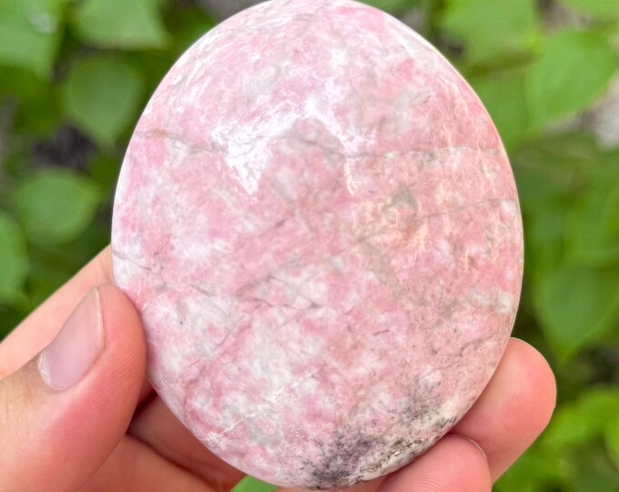 139g Rhodochrosite Palm Stone, Rhodochrosite Palm Stone, Red Rhodochrosite, Red Rhodochrosite Palm Stone, Rhodochrosite Crystal Palmstone