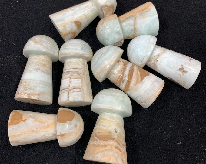 Beautiful Blue Color Caribbean Calcite Mushroom - Calcite Stone - Blue Caribbean - Caribbean Calcite Mushroom - Calcite Mushroom - Calcite