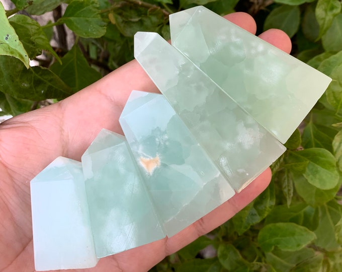 Blue Color Caribbean Calcite Tower, Caribbean Calcite Tower, Caribbean Calcite Obelisk, Calcite Tower, Caribbean Stone Tower, Blue Caribbean