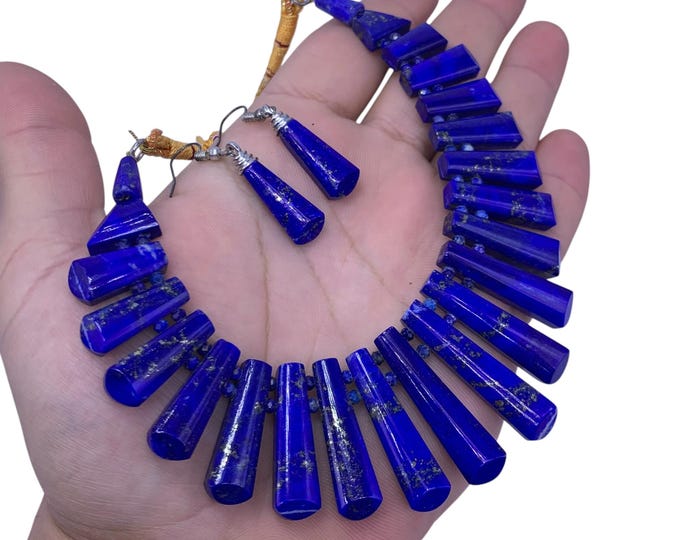 Beautiful Blue Lapis Lazuli Necklace, Lapis Necklace, Lapis Lazuli Necklace, Lapis Blue Necklace, Lapis Lazuli, Lapis Necklace And Earrings