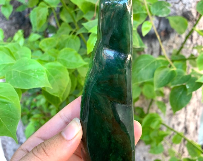 383g Beautiful Natural Dark Green Nephrite Jade Free Form, Nephrite Jade, Nephrite Jade Free Form, Nephrite Free Form, Jade Free Form