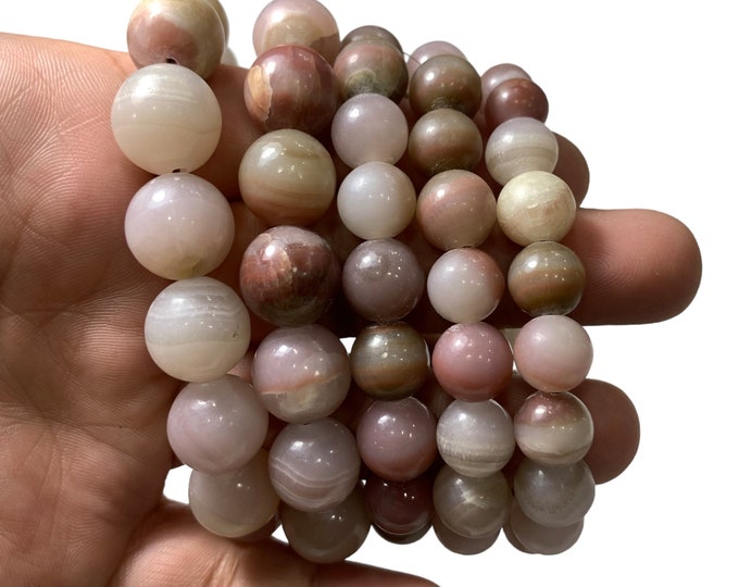 Best Quality Pink Banded Onyx Bracelet, Pink Onyx, Pink Banded Bracelet, Pink Onyx Bracelets, Pink Onyx Stone Bracelet, Pink Banded Onyx