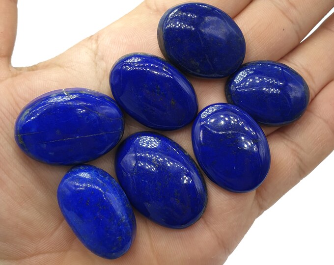 7 Pcs Super Quality Lapis Lazuli Cabochons, Lapis Lazuli Cabs, Lapis Blue Cabochons, Blue Lapis Cabochons, Lapis Cabochons