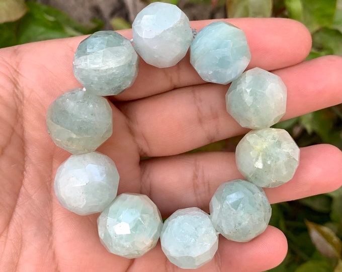 22mm Large Best Quality Blue Aquamarine Bracelet, Natural Aquamarine Bracelet, Natural Aquamarine Bracelet, Aquamarine Bracelet, Aquamarine