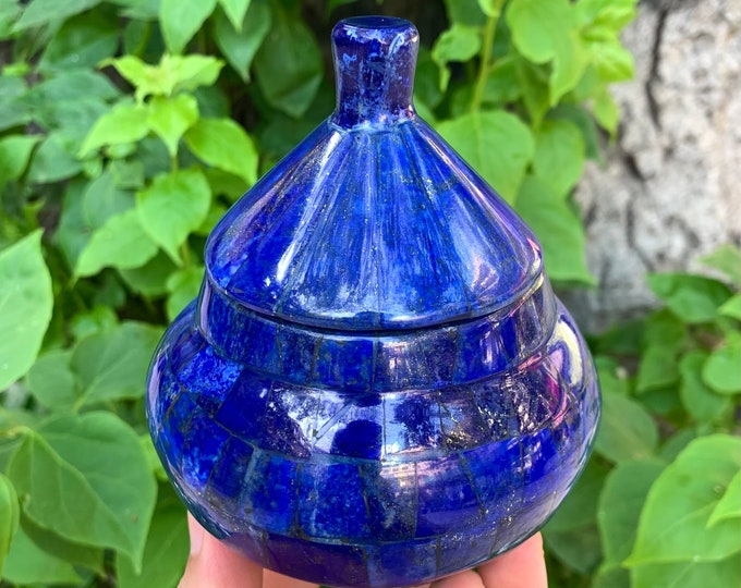 400g Beautiful Blue Lapis Lazuli Urn, Lapis Urn, Lapis Stone Urn, Blue Lapis Lazuli Urn, Lapis Lazuli, Lapis Decoration Urn, Lapis Blue Urn