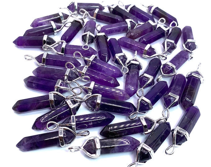 Beautiful Purple Amethyst Double Terminated Pendant, Blue Amethyst Pendant, Amethyst Pendant, Amethyst Pendants, Purple Amethyst Pendants