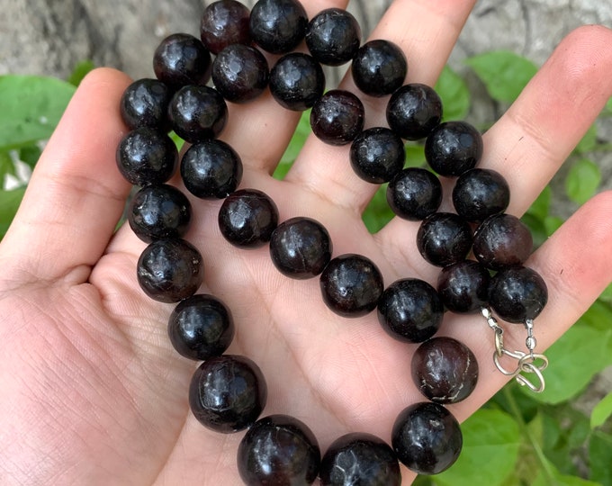 200g Beautiful Almandine Garnet Round Beads Strand, Garnet Beads Strand, Red Garnet Strand, Garnet Strand, Garnet Bead Strand, Garnet
