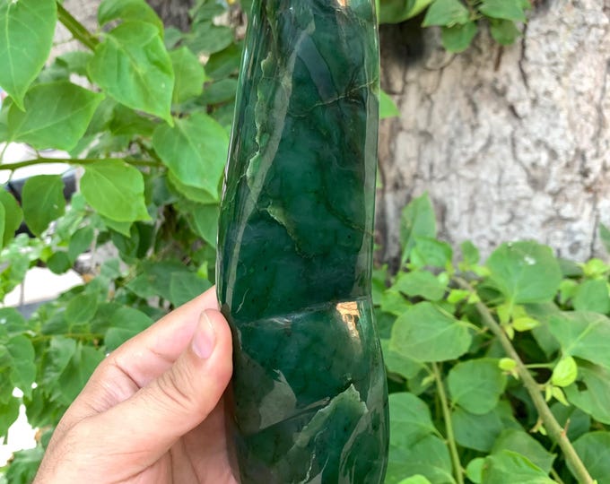 867g Beautiful Natural Dark Green Nephrite Jade Free Form, Nephrite Jade, Nephrite Jade Free Form, Nephrite Free Form, Jade Free Form