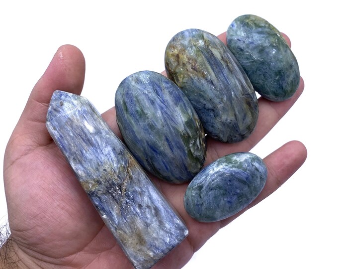 5 Pcs Best Quality Kyanite Tower Palms, Kyanite Obelisk, Kyanite Massage, Blue Kyanite Stone, Kyanite Palms, Obelisk