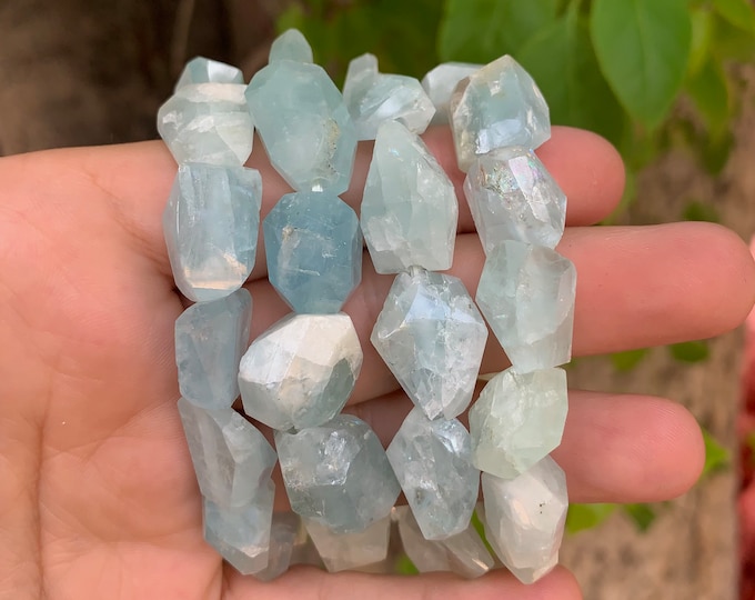 Aquamarine Faceted Bracelets, Natural Aquamarine Bracelets, Natural Aquamarine, Aquamarine Faceted Beads, Aquamarine Bracelets, Aquamarine