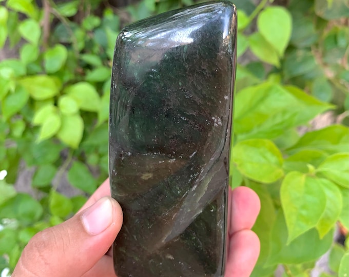 409g Beautiful Natural Dark Green Nephrite Jade Free Form, Nephrite Jade, Nephrite Jade Free Form, Nephrite Free Form, Jade Free Form