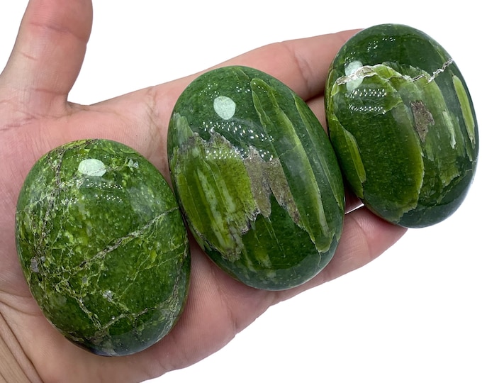Beautiful Green Color Tremolite Palms, Massages, Tremolite Palms, Palm Stone, Green Tremolite Massages, Tremolite Palms, Massages