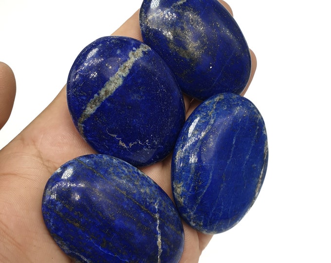 4 Pieces Amazing Quality Lapis Lazuli Palms, Massages, Blue Stone, Lapis Massages, Lapis Palms 205 Grams