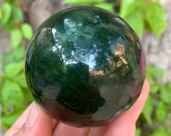 360g 高品質光沢のあるネフライト ジェイド スフィア/ボール、ネフライト ジェイド スフィア/ボール、グリーン ジェイド、グリーン ジェイド スフィア/ボール、ネフライト ジェイド