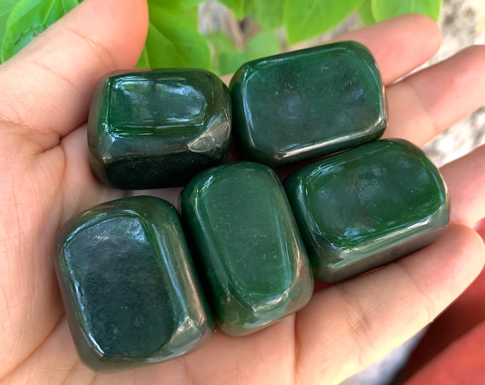 Green Nephrite Jade Tumbles, Jade Tumbles, Green Jade Tumbles, Jade Stone Tumbles, Nephrite Tumbles, Nephrite Green Tumbles