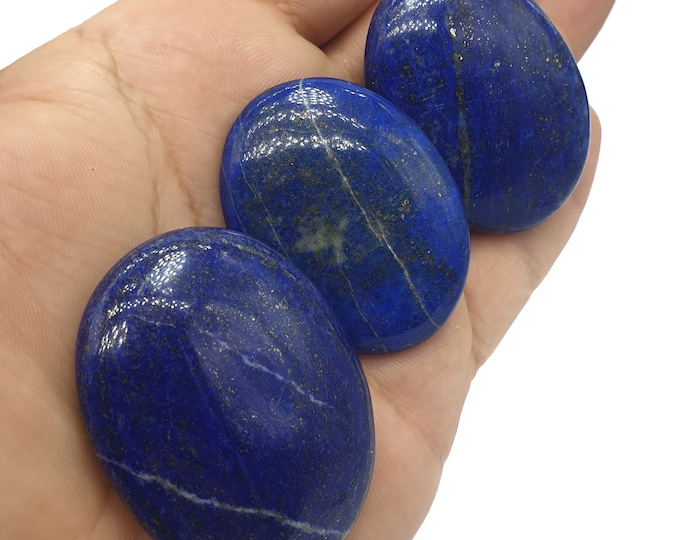 3 Pieces Amazing Quality Lapis Lazuli Palms, Massages, Blue Stone, Lapis Massages, Lapis Palms 115 Grams