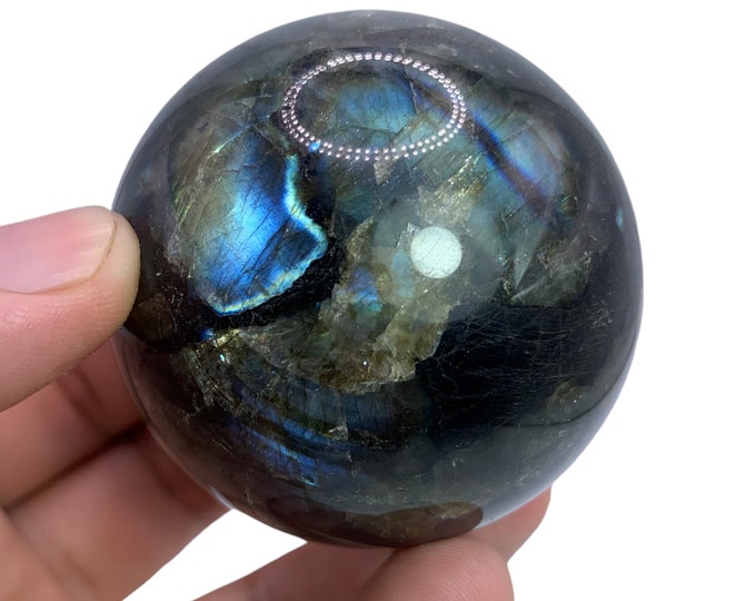265g Natural Beautiful Blue Labradorite Ball, Labradorite Sphere, Blue Labradorite Sphere, Labradorite Crystal Sphere, Healing Crystal