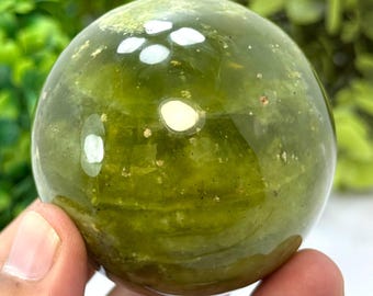 Green,Black and White Jade Sphere 2.5