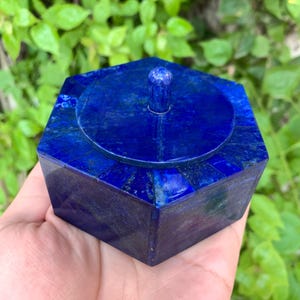 Belle boîte en lapis lazuli 270 g, boîte en lapis, boîte à bijoux en lapis, boîte en lapis lazuli, lapis lazuli, boîte bleue en lapis lazuli, boîte en cristal de lapis