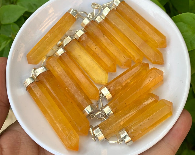 Beautiful Orange Calcite Pendants, Orange Calcite Pendants, Calcite Pendants, Orange Calcite, Calcite Stone Pendants, Calcite Stone, Calcite