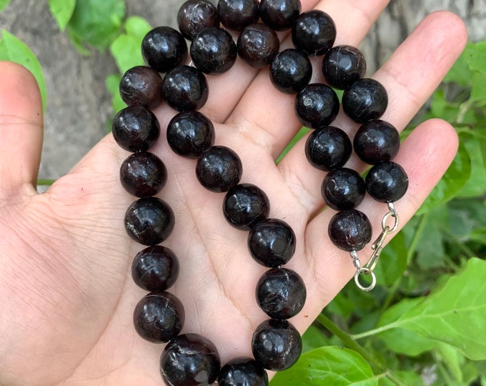 172g Beautiful Almandine Garnet Round Beads Strand, Garnet Beads Strand, Red Garnet Strand, Garnet Strand, Garnet Bead Strand, Garnet