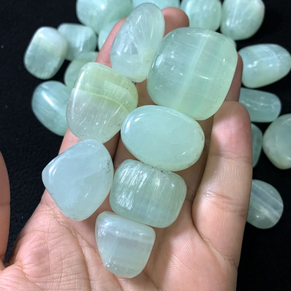 Best Quality Pistachio Calcite Tumbles, Green Pistachio Tumbles, Pistachio Calcite Tumbles, Calcite Tumbles, Pistachio Calcite Tumble