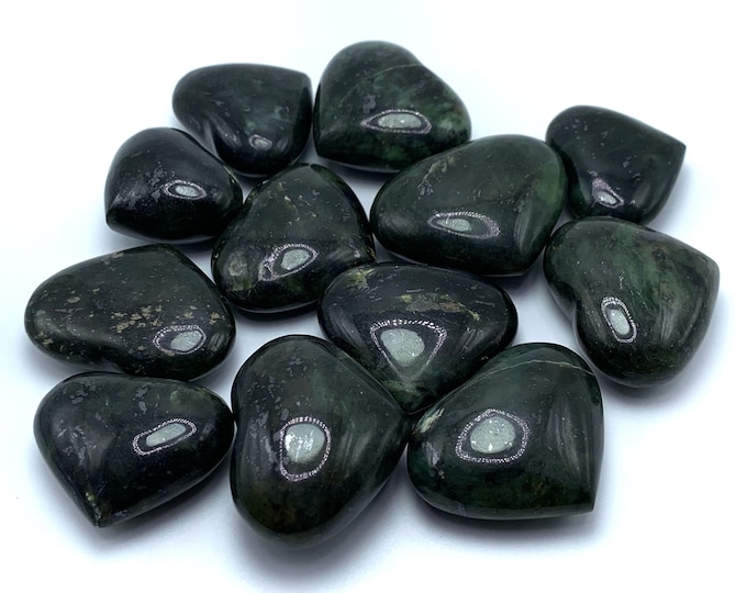 Amazing Quality Green Color Serpentine Hearts, Serpentine Stone, Serpentine Hearts, Serpentine Heart Crystals 300 Grams